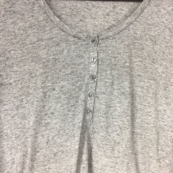 Victoria Secret XS gray long sleeved tee shirt button front closure easy care - Picture 2 of 4